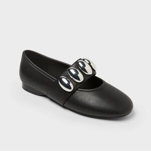A NEW DAY Women's Genevieve Oversized Dome Stud Mary Jane Flats black -various